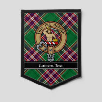 Clan MacFarlane Crest over Modern Hunting Tartan Pennant