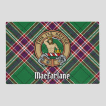 Clan MacFarlane Crest over Modern Hunting Tartan Placemat