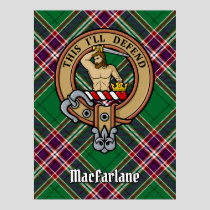 Clan MacFarlane Crest over Modern Hunting Tartan Poster