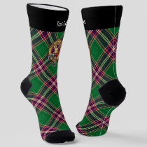 Clan MacFarlane Crest over Modern Hunting Tartan Socks