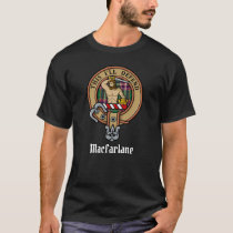 Clan MacFarlane Crest over Modern Hunting Tartan T-Shirt