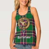Clan MacFarlane Crest over Modern Hunting Tartan Tank Top