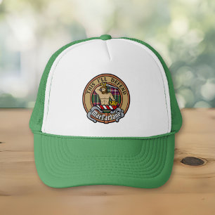 Clan MacFarlane Crest over Modern Hunting Tartan Trucker Hat