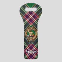 Clan MacFarlane Crest over Modern Hunting Tartan Wine Bag