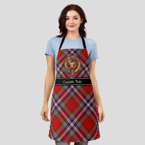 Clan MacFarlane Crest over Red Tartan Apron