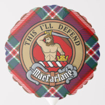 Clan MacFarlane Crest over Red Tartan Balloon