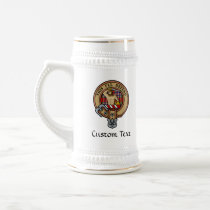 Clan MacFarlane Crest over Red Tartan Beer Stein