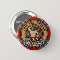 Clan MacFarlane Crest over Red Tartan Button