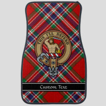 Clan MacFarlane Crest over Red Tartan Car Floor Mat