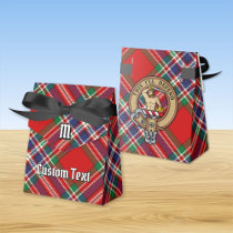 Clan MacFarlane Crest over Red Tartan Favor Boxes