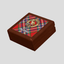 Clan MacFarlane Crest over Red Tartan Gift Box