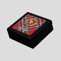 Clan MacFarlane Crest over Red Tartan Gift Box