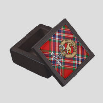 Clan MacFarlane Crest over Red Tartan Gift Box