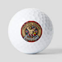 Clan MacFarlane Crest over Red Tartan Golf Balls