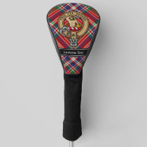 Clan MacFarlane Crest over Red Tartan Golf Head Cover