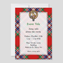 Clan MacFarlane Crest over Red Tartan Invitation