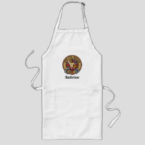 Clan MacFarlane Crest over Red Tartan Long Apron