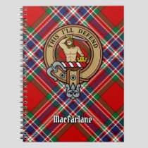 Clan MacFarlane Crest over Red Tartan Notebook
