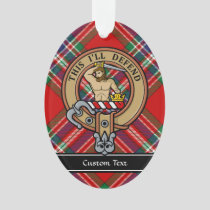 Clan MacFarlane Crest over Red Tartan Ornament