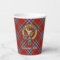 Clan MacFarlane Crest over Red Tartan Paper Cups