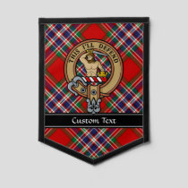 Clan MacFarlane Crest over Red Tartan Pennant
