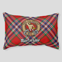 Clan MacFarlane Crest over Red Tartan Pet Bed