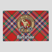 Clan MacFarlane Crest over Red Tartan Placemat
