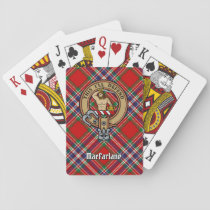 Clan MacFarlane Crest over Red Tartan Poker Cards