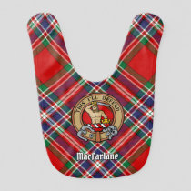 Clan MacFarlane Crest over Tartan Baby Bib