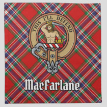 Clan MacFarlane Crest over Tartan Cloth Napkin