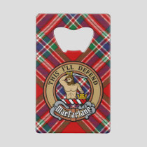 Clan MacFarlane Crest over Tartan Credit Card Bottle Opener