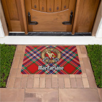 Clan MacFarlane Crest over Tartan Doormat