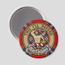 Clan MacFarlane Crest over Tartan Magnet