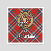 Clan MacFarlane Crest over Tartan Napkins