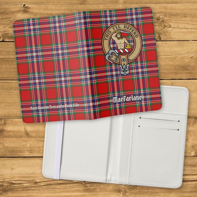 Clan MacFarlane Crest over Tartan Passport Holder (Creator Uploaded)