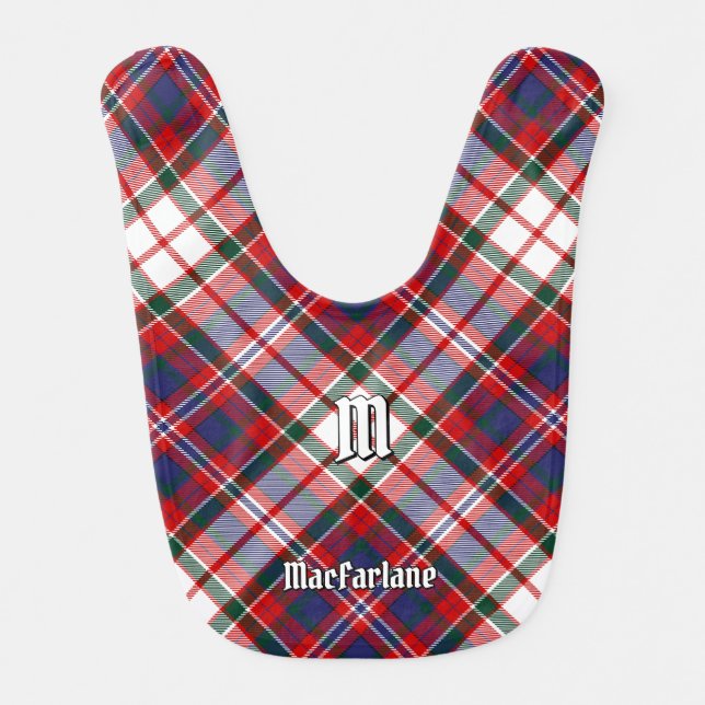 Clan MacFarlane Dress Tartan Baby Bib (Front)