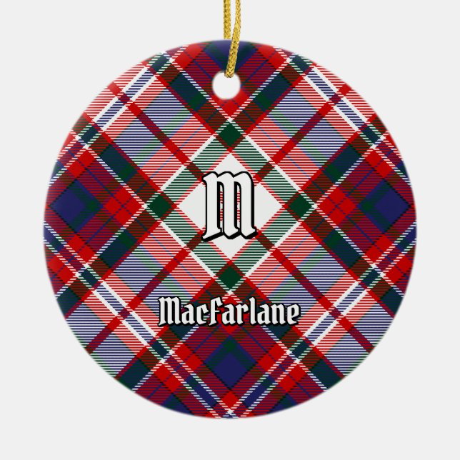 Clan MacFarlane Dress Tartan Ceramic Ornament (Front)