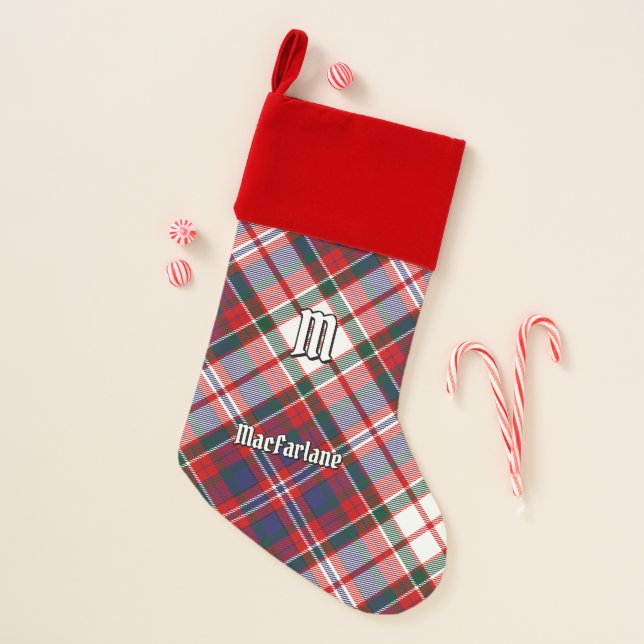 Clan MacFarlane Dress Tartan Christmas Stocking (Front)