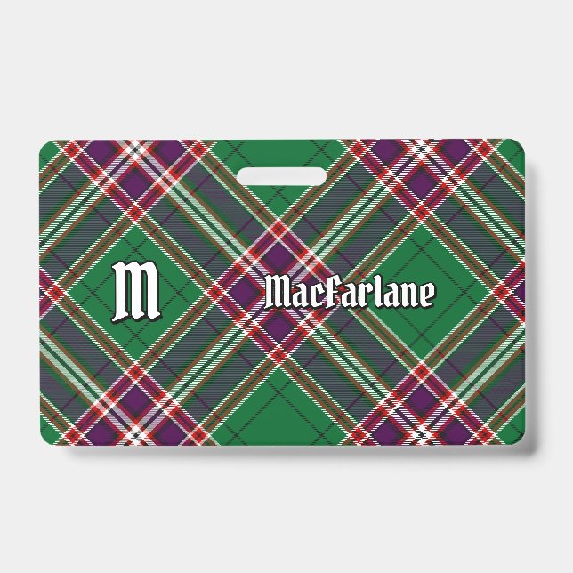 Clan MacFarlane Modern Hunting Tartan Badge (Front)