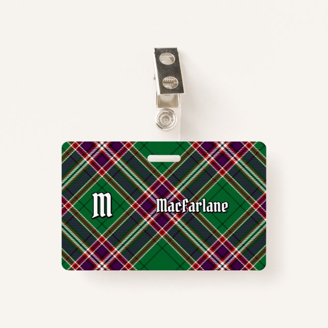 Clan MacFarlane Modern Hunting Tartan Badge (Front with Clip)