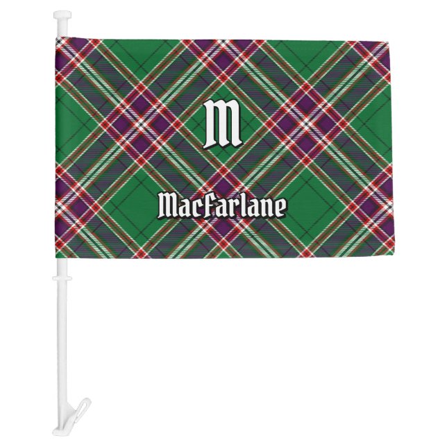 Clan MacFarlane Modern Hunting Tartan Car Flag (Front)