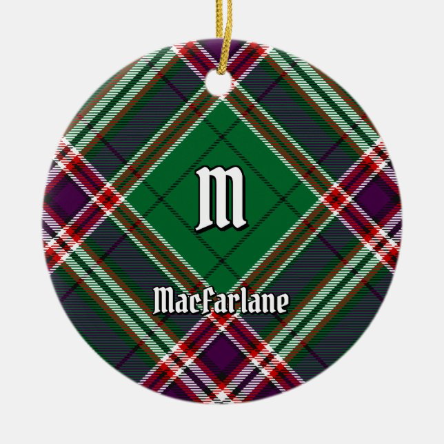 Clan MacFarlane Modern Hunting Tartan Ceramic Ornament (Front)