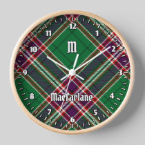 Clan MacFarlane Modern Hunting Tartan Clock