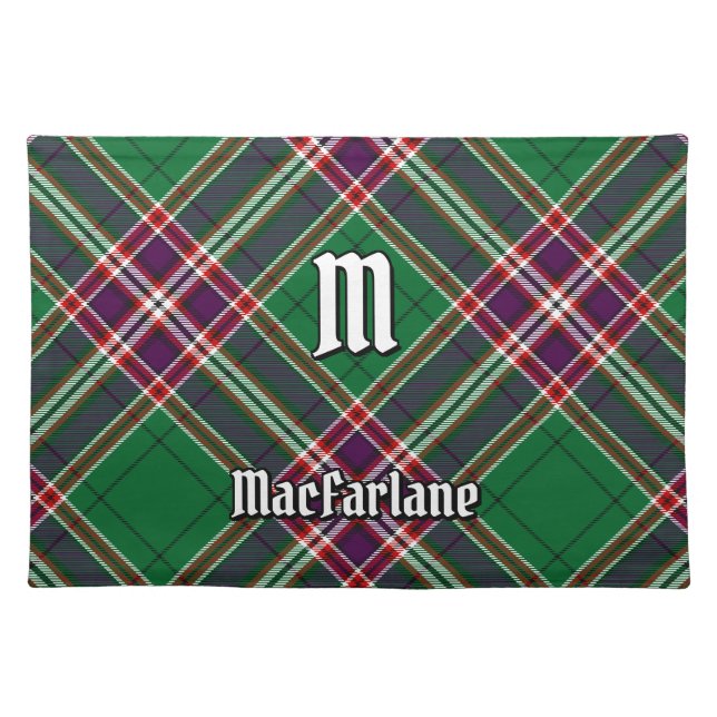 Clan MacFarlane Modern Hunting Tartan Cloth Placemat (Front)