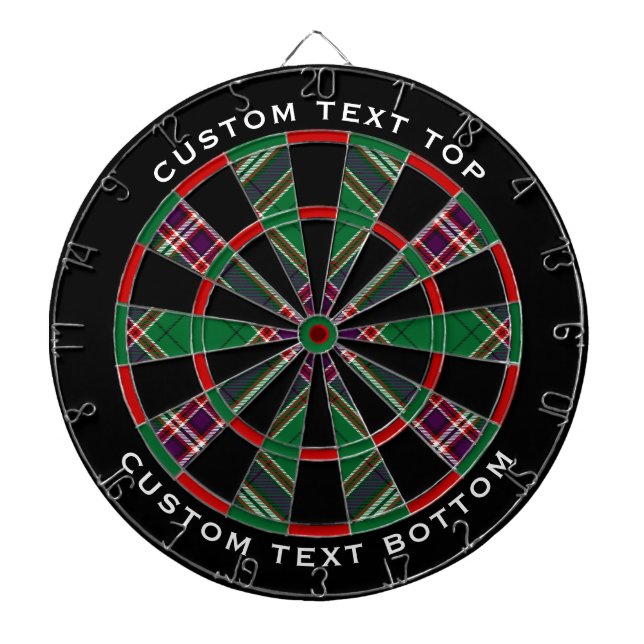 Clan MacFarlane Modern Hunting Tartan Dart Board (Front)
