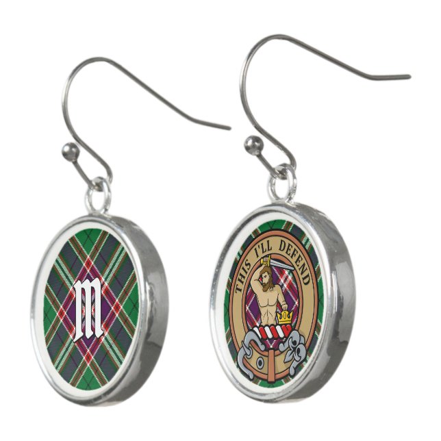 Clan MacFarlane Modern Hunting Tartan Earrings (Angled)