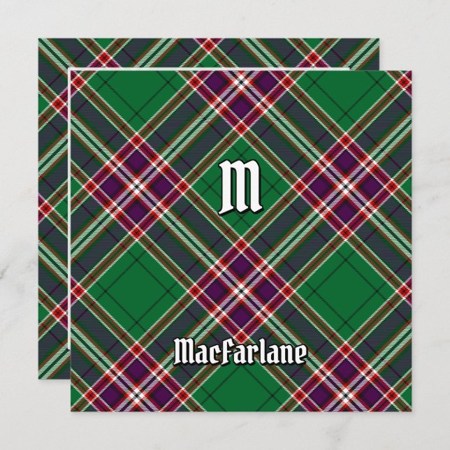 Clan MacFarlane Modern Hunting Tartan Invitation (Front/Back)