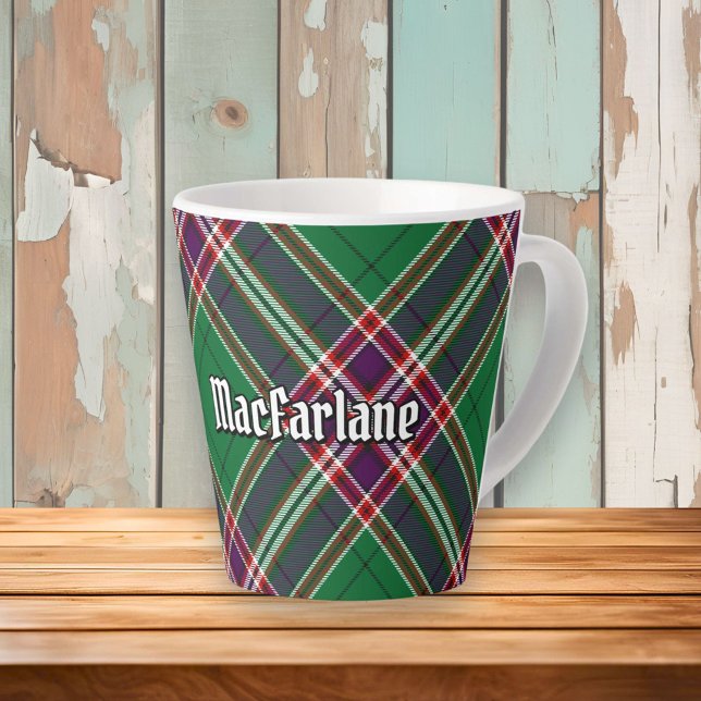 Clan MacFarlane Modern Hunting Tartan Latte Mug (Creator Uploaded)