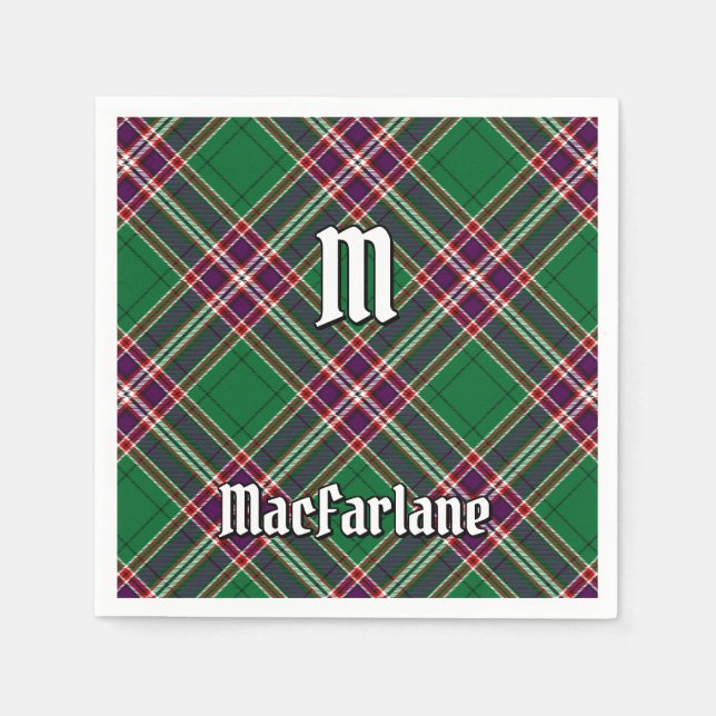 Clan MacFarlane Modern Hunting Tartan Napkins (Front)