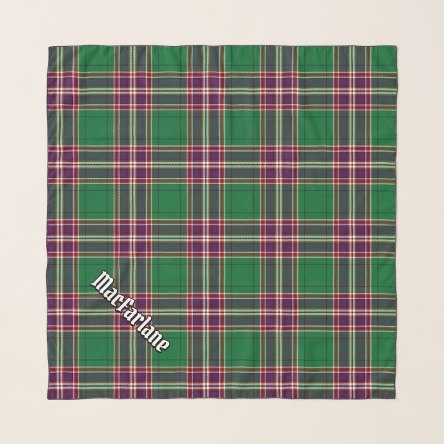 Clan MacFarlane Modern Hunting Tartan Scarf (Front (Horizontal))